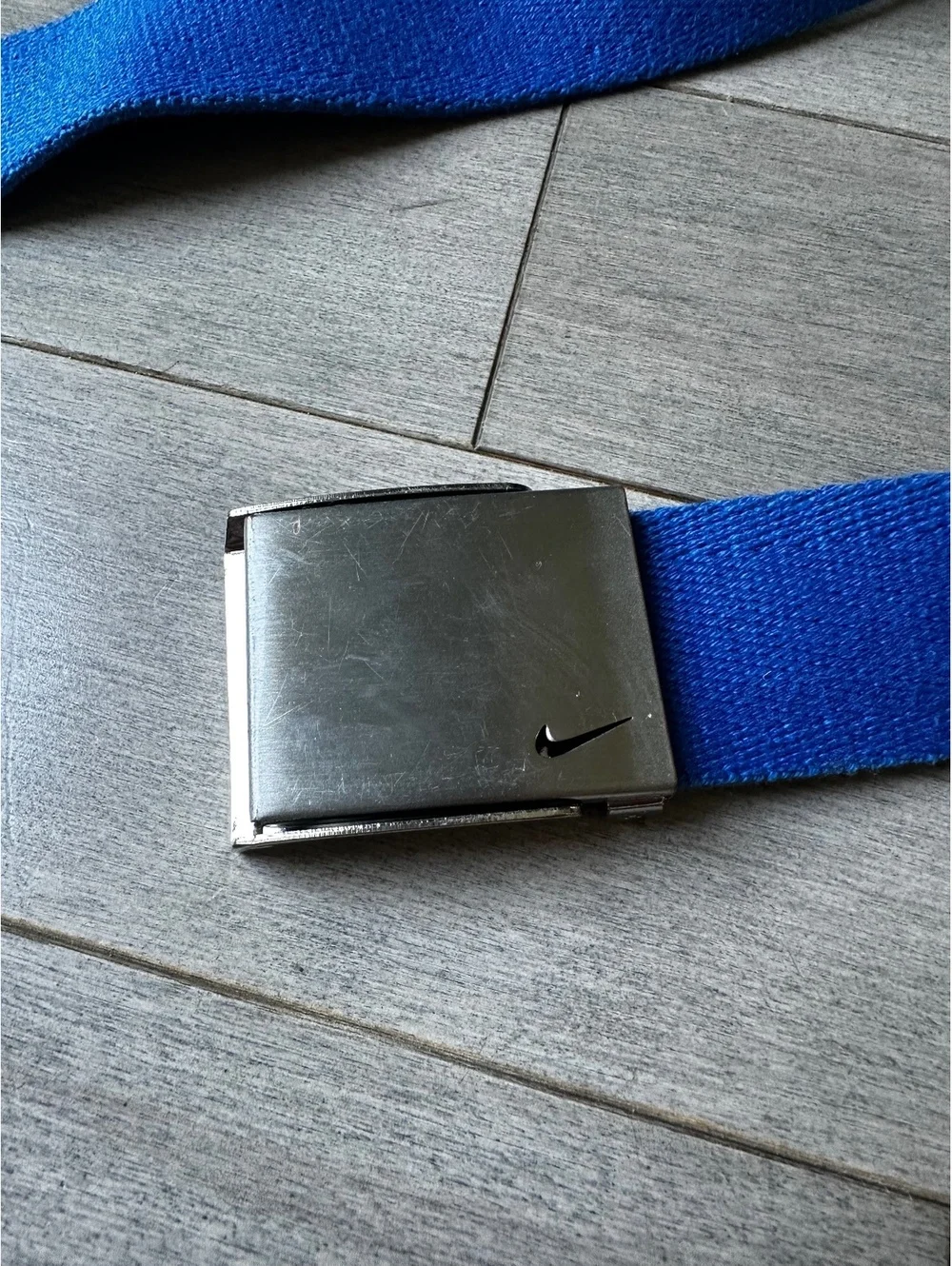 Nike Blue Canvas Belt with Metal Buckle Athletic Golf Activewear 37”